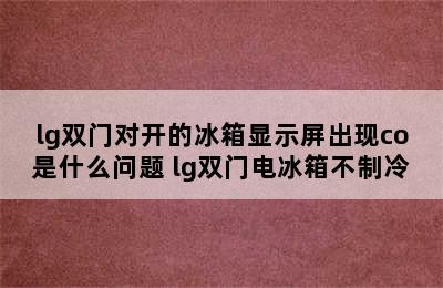 lg双门对开的冰箱显示屏出现co是什么问题 lg双门电冰箱不制冷